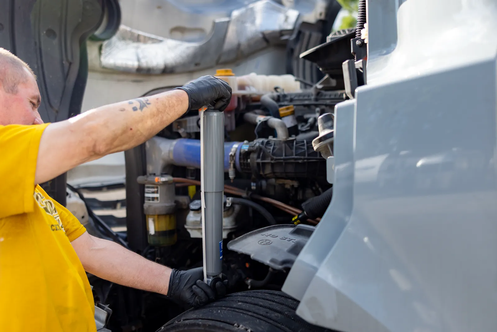Air conditioning repair at Truck Shark Diesel Repair in Long Grove, Illinois