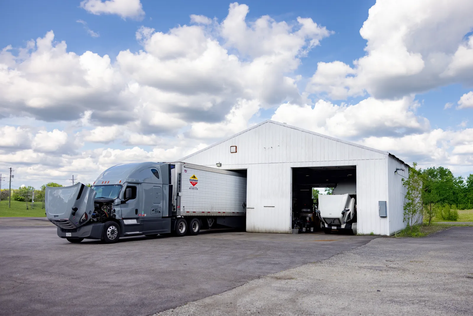 Heavy haul at Truck Shark Diesel Repair in Long Grove, Illinois
