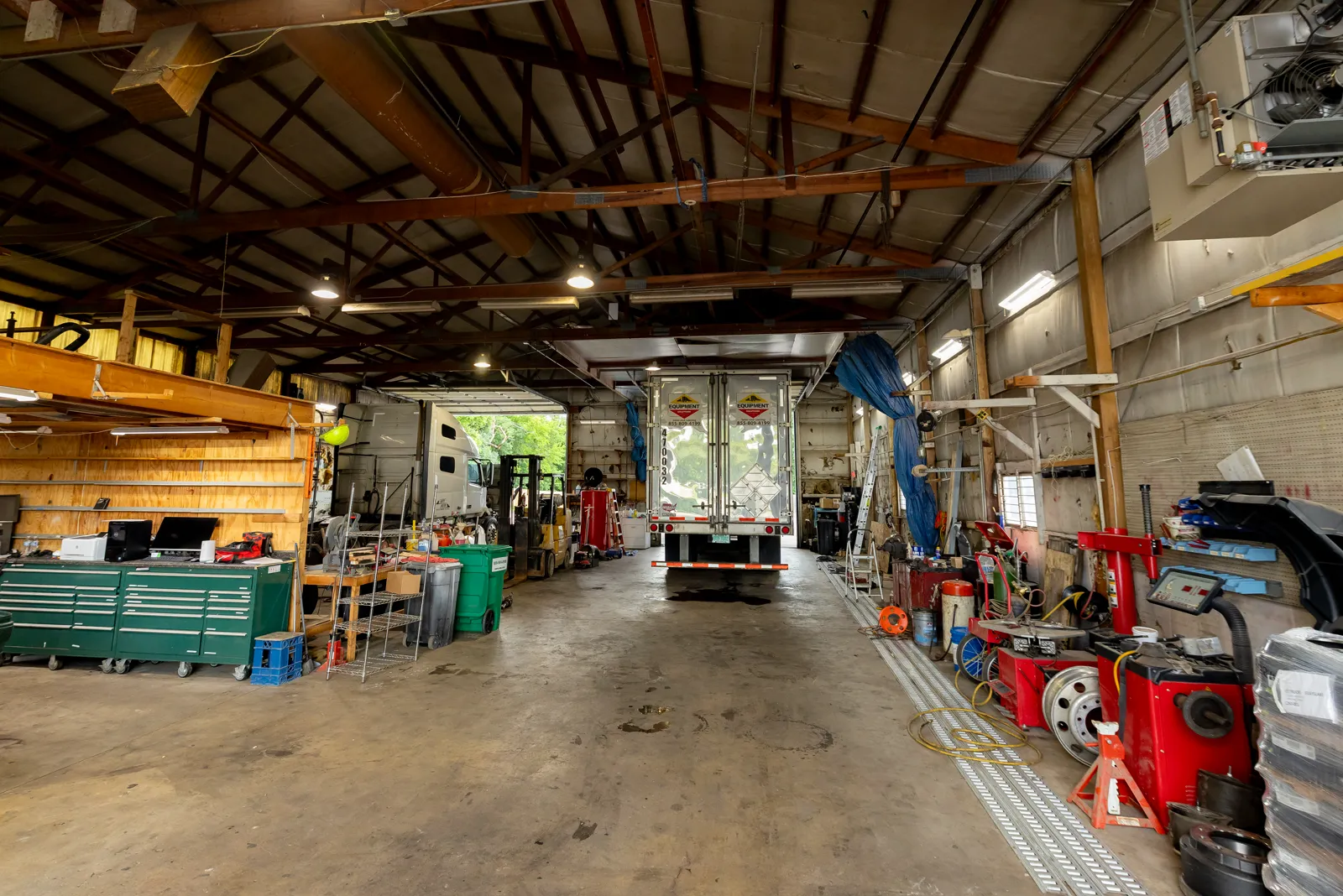 Truck Shark technicians working in the Long Grove shop